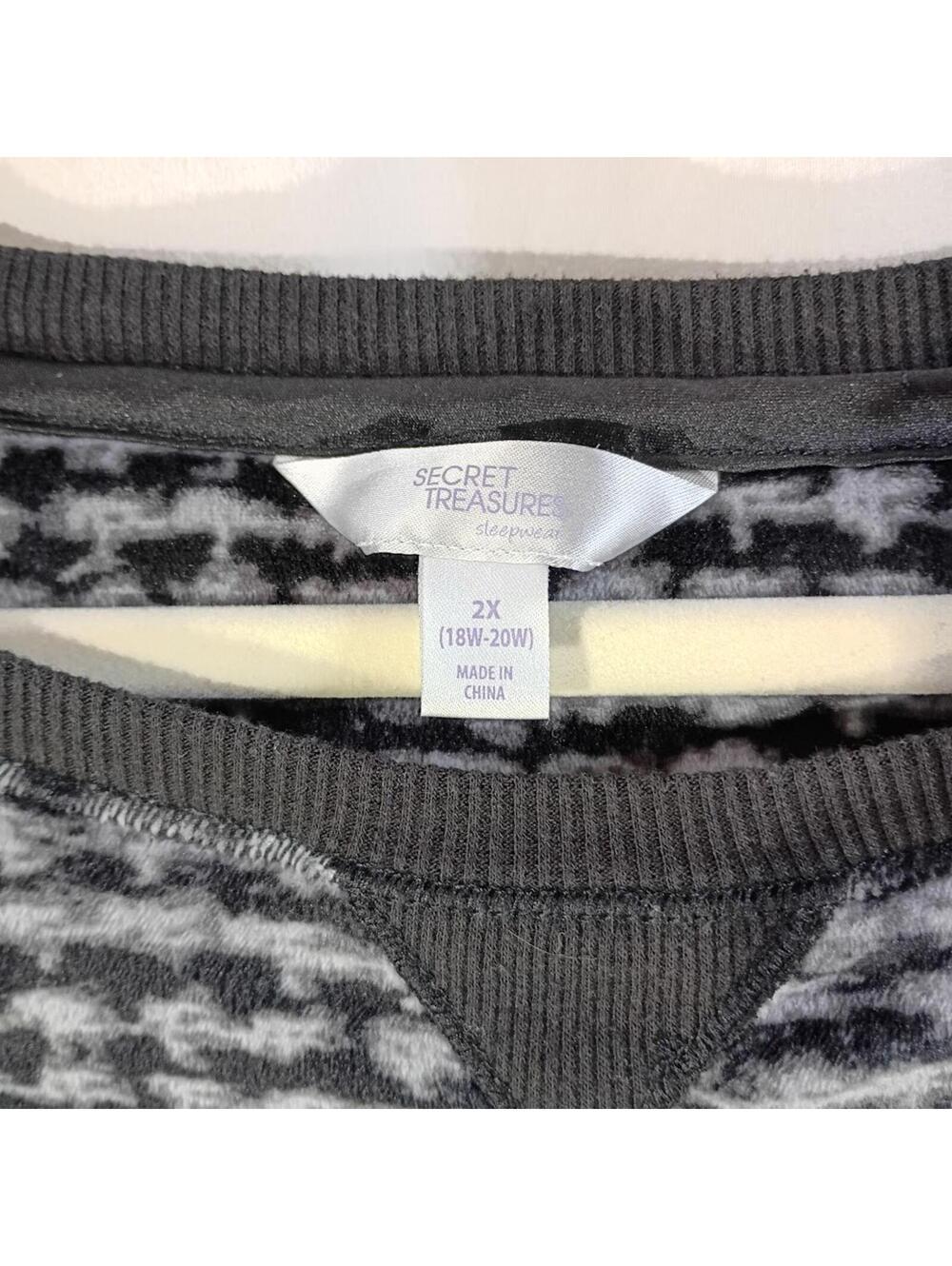 Secret Treasures Sleepwear Black and Gray Long Sleeve Shirt Plus Size 2X - Picture 4 of 4